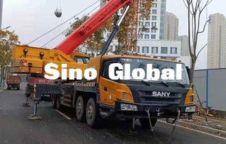 Cần cẩu xe tải đã qua sử dụng của Sany, cần cẩu xe tải 75 tấn STC50S cánh tay thẳng