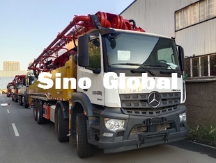 Máy bơm bê tông gắn trên xe tải Sany 47M mới với khung xe Benz