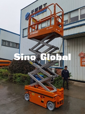 Công suất 230kg Thang máy cắt kéo Diesel 7.8m Chiều cao làm việc CE đã được phê duyệt