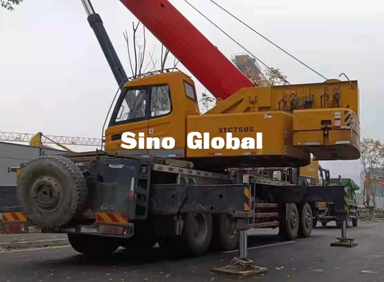 Cần cẩu xe tải đã qua sử dụng của Sany, cần cẩu xe tải 75 tấn STC50S cánh tay thẳng
