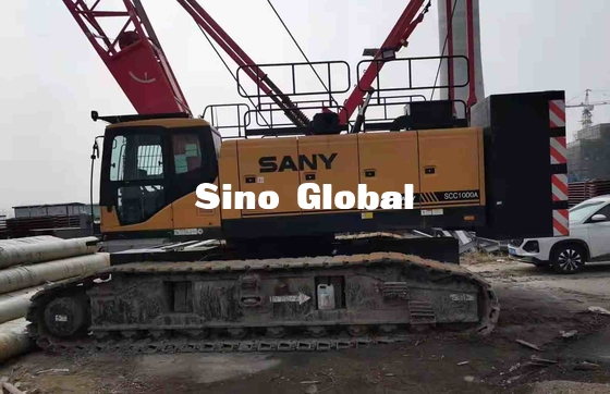 Cần cẩu bánh xích đã qua sử dụng Sany SCC1000A 100 Tấn với chiều dài bùng nổ 13m 64m