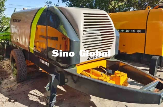 Máy bơm bê tông xe đầu kéo điện đã qua sử dụng Zoomlion 600L Công suất phễu