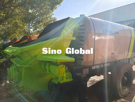 Máy bơm bê tông xe đầu kéo điện đã qua sử dụng Zoomlion 600L Công suất phễu