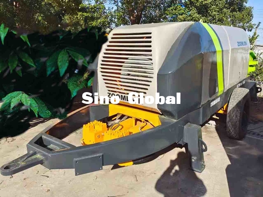 Máy bơm bê tông xe đầu kéo điện đã qua sử dụng Zoomlion 600L Công suất phễu
