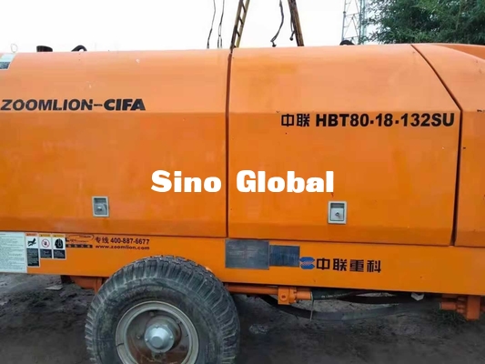 Máy bơm xe kéo bê tông được sử dụng điện Zoomlion 600L Công suất phễu