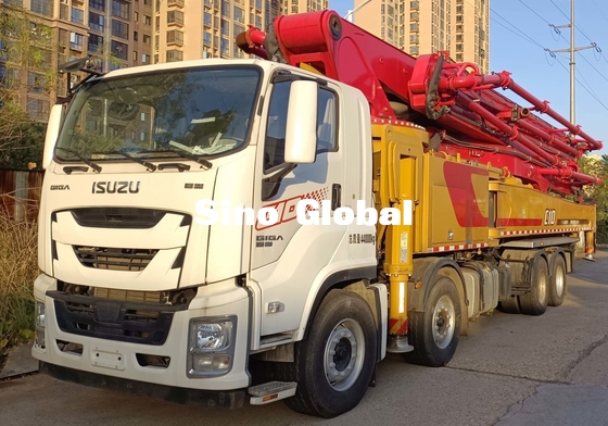 Máy bơm bê tông gắn trên xe tải Sany 49M mới với khung xe Isuzu