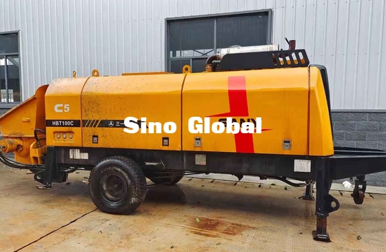 Máy bơm bê tông gắn rơ moóc đã qua sử dụng Công suất động cơ 181KW Van S